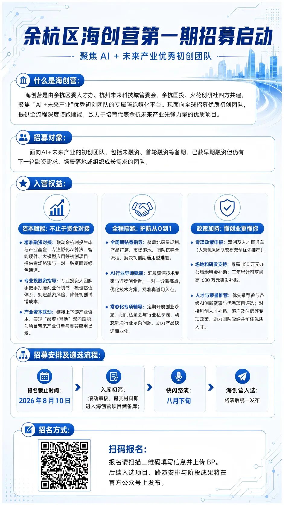余杭区发布“海创营”集结令：AI + 未来产业浪潮涌向“宇宙中心”！  海报